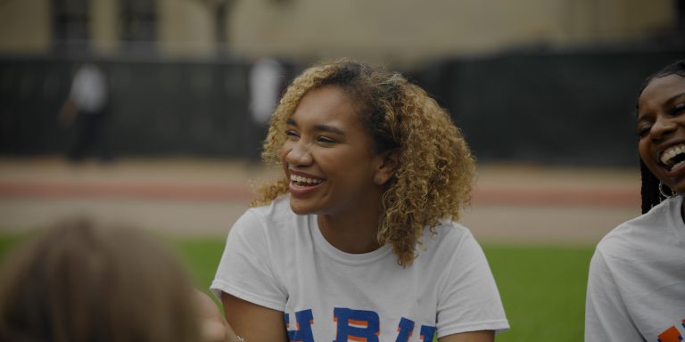 Young Life student laughing.